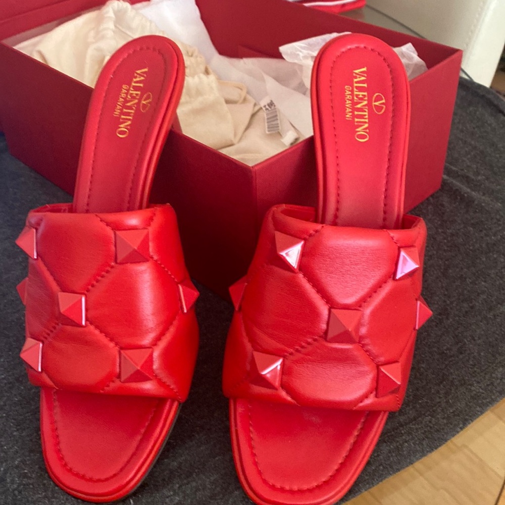 Valentino Garavani rockstud quilted leather mules